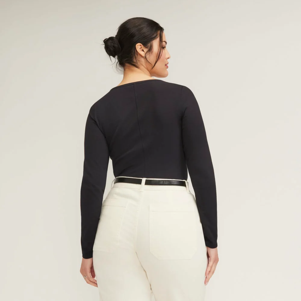 The Supima® Form Ballet Neck Tee | Black - Image 3