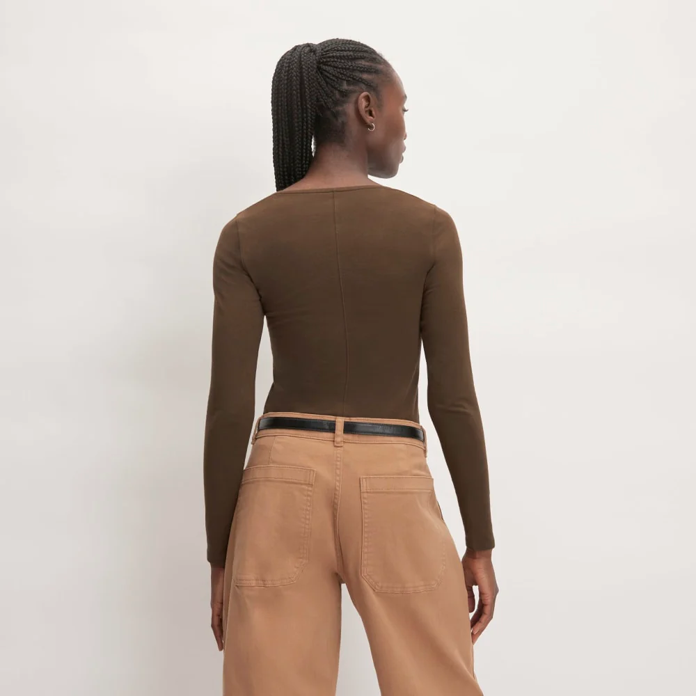 The Supima® Form Ballet Neck Tee | Cocoa - Image 3
