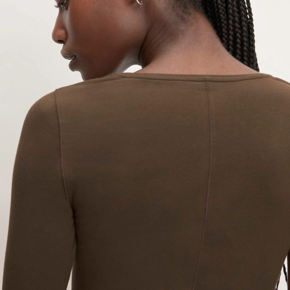 The Supima® Form Ballet Neck Tee | Cocoa - Image 5