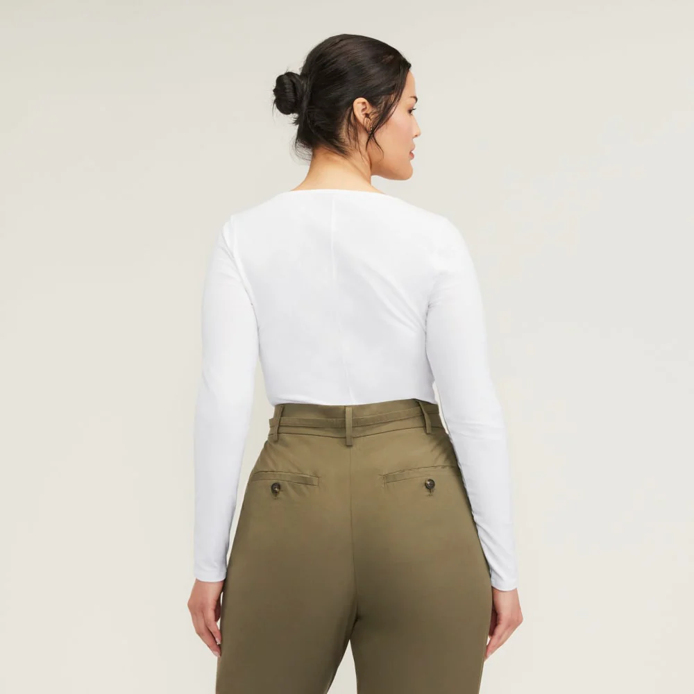 The Supima® Form Ballet Neck Tee | White - Image 3