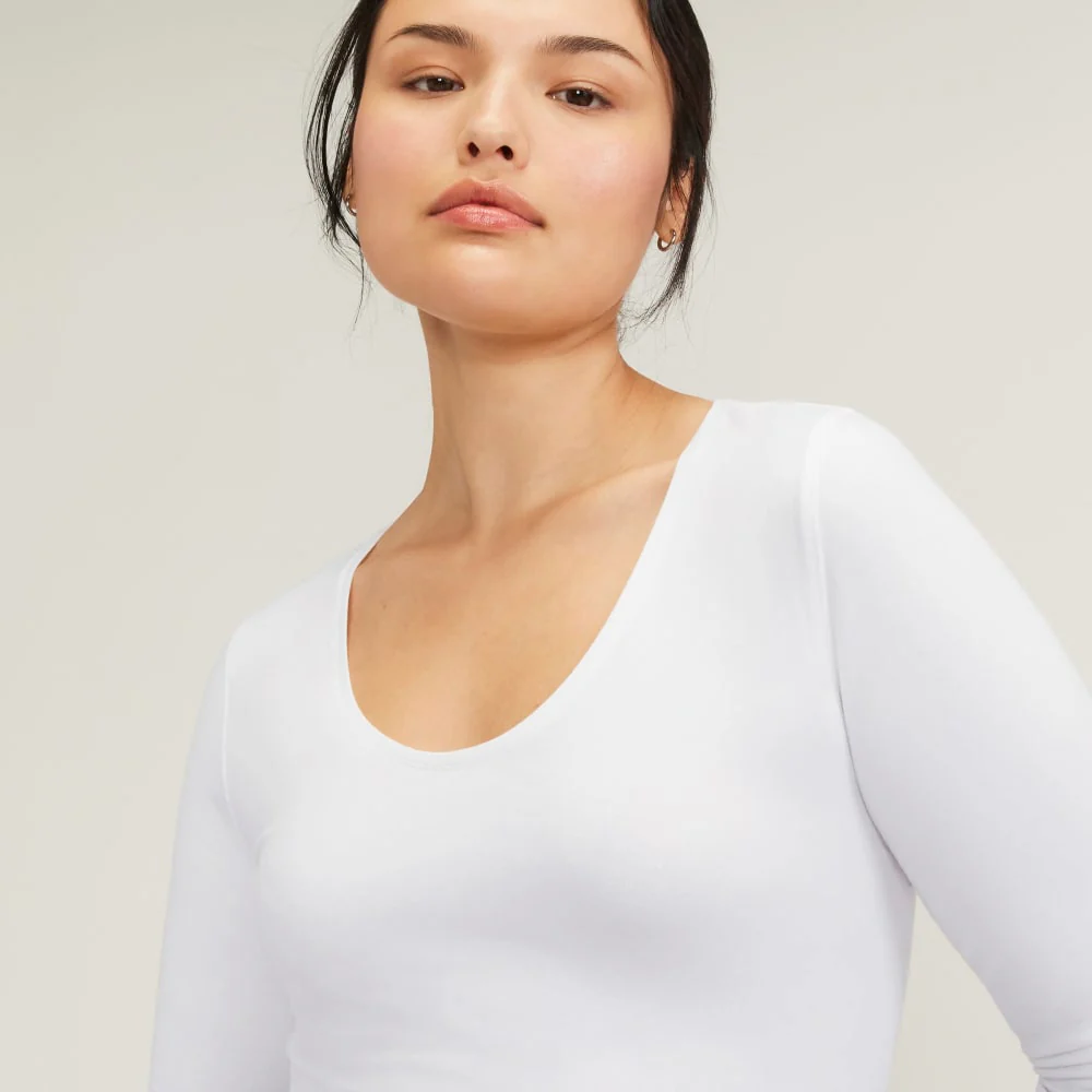 The Supima® Form Ballet Neck Tee | White - Image 4