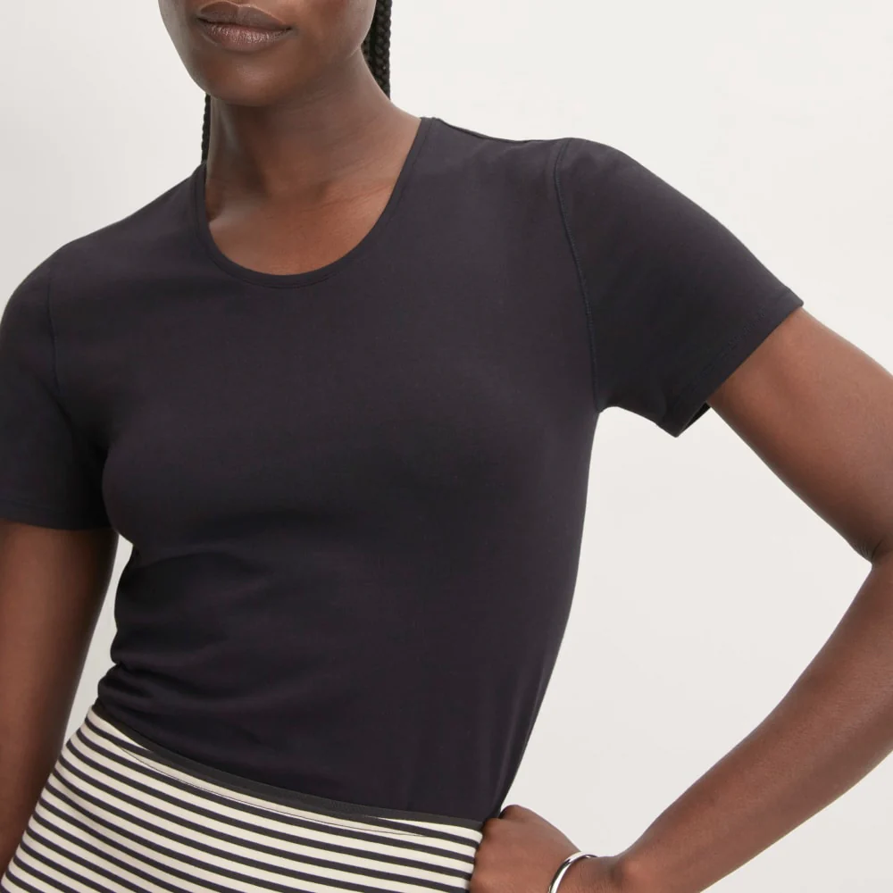 The Supima® Form Crew Neck Tee | Black - Image 4