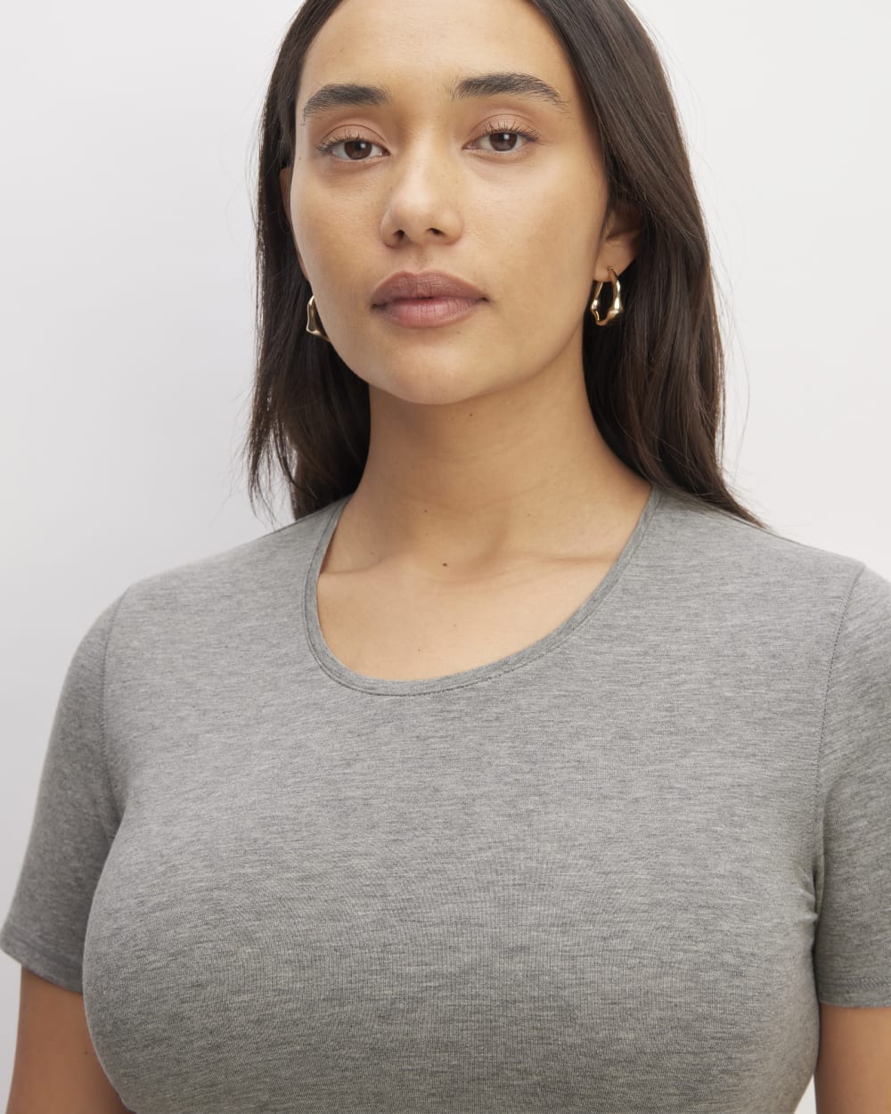The Supima® Form Crew Neck Tee | Mid Heather Grey - Image 3