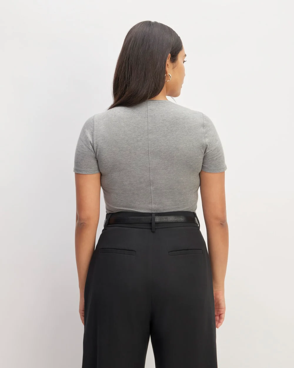 The Supima® Form Crew Neck Tee | Mid Heather Grey - Image 4