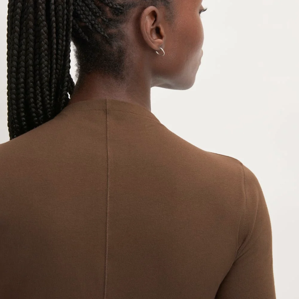 The Supima® Form Funnel Neck Tee | Cocoa - Image 4