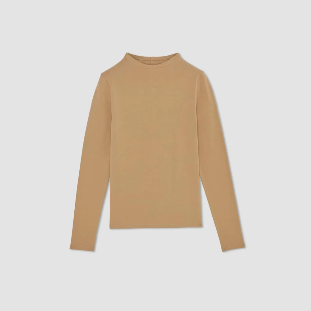 The Supima® Form Funnel Neck Tee | Tiger's Eye - Image 2