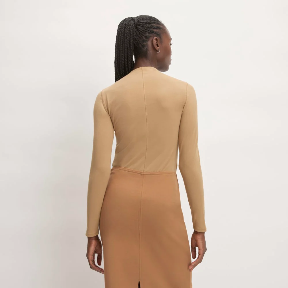 The Supima® Form Funnel Neck Tee | Tiger's Eye - Image 3