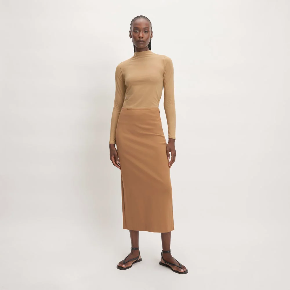 The Supima® Form Funnel Neck Tee | Tiger's Eye - Image 5
