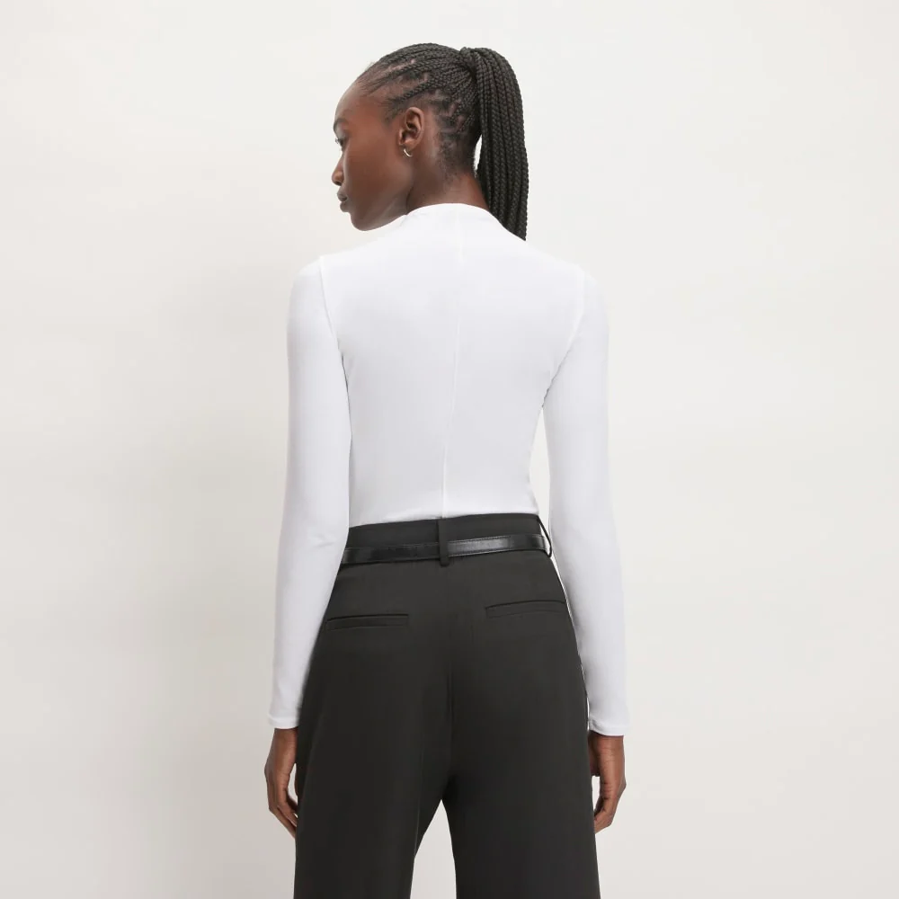 The Supima® Form Funnel Neck Tee | White - Image 3