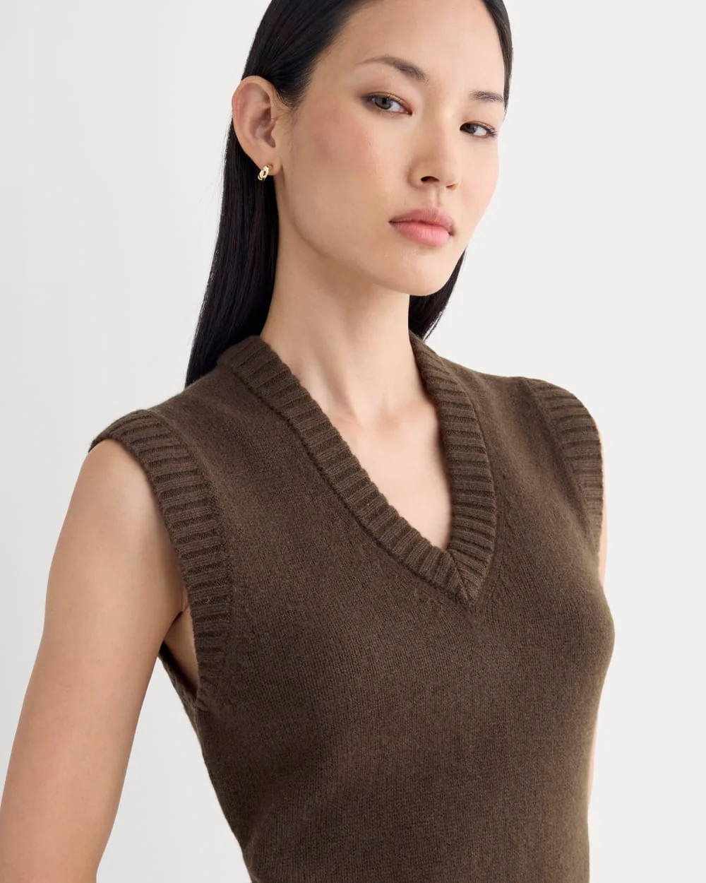 Sweater Mini Dress in Luxe Merino | Coffee Bean - Image 3