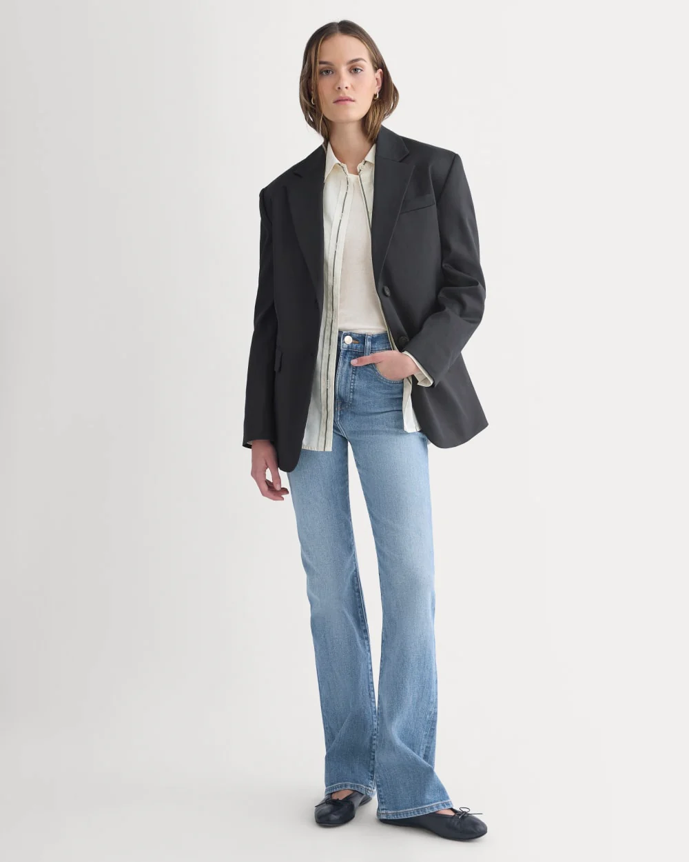 Tailored Drape Blazer | Black - Image 4