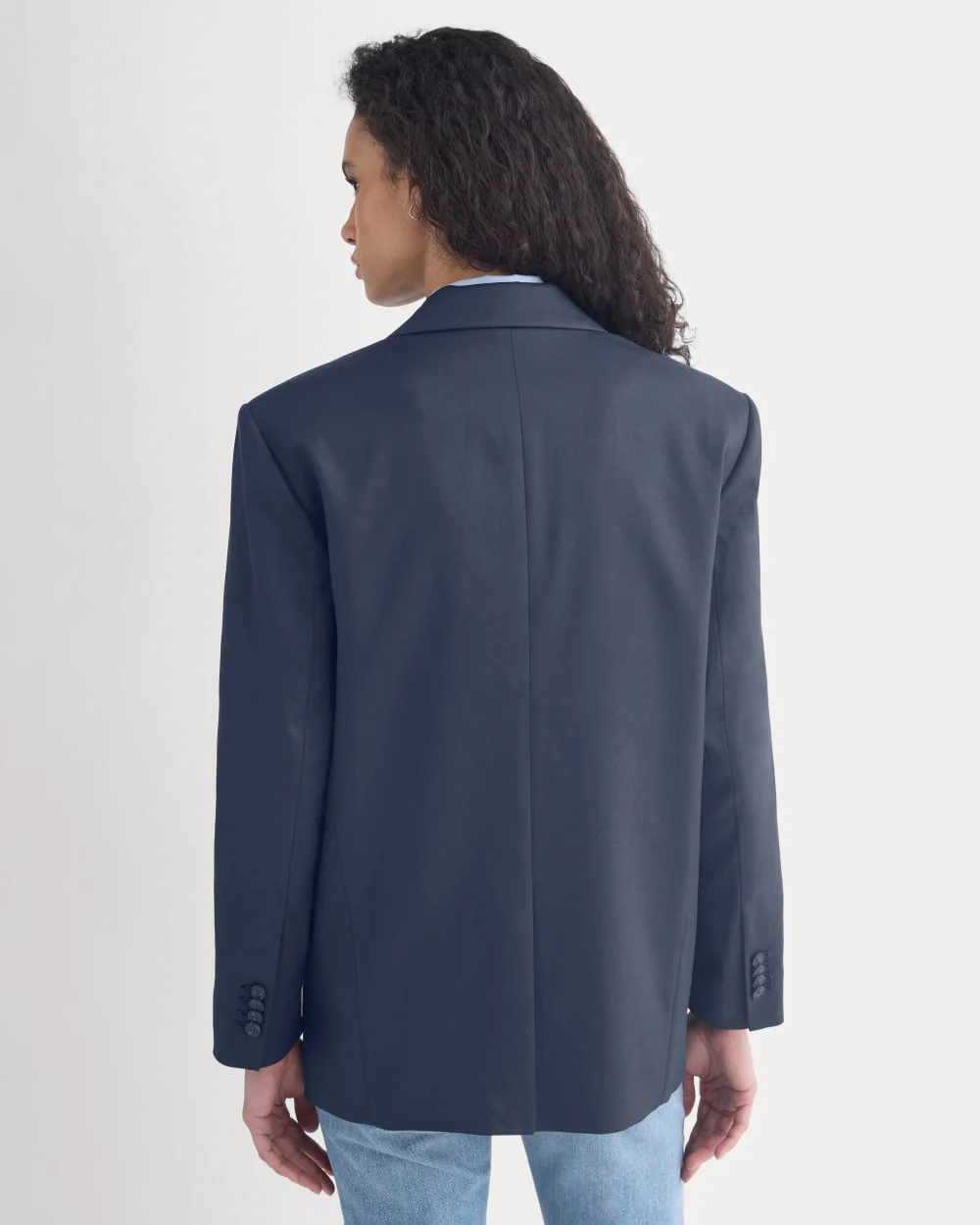 Tailored Drape Blazer | Navy - Image 6