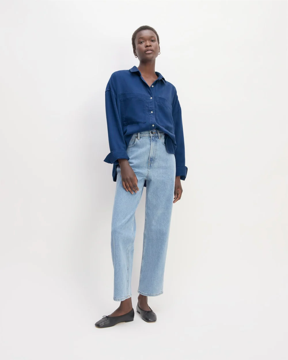 The Boxy Overshirt in Buttersoft | Bellwether Blue - Image 3