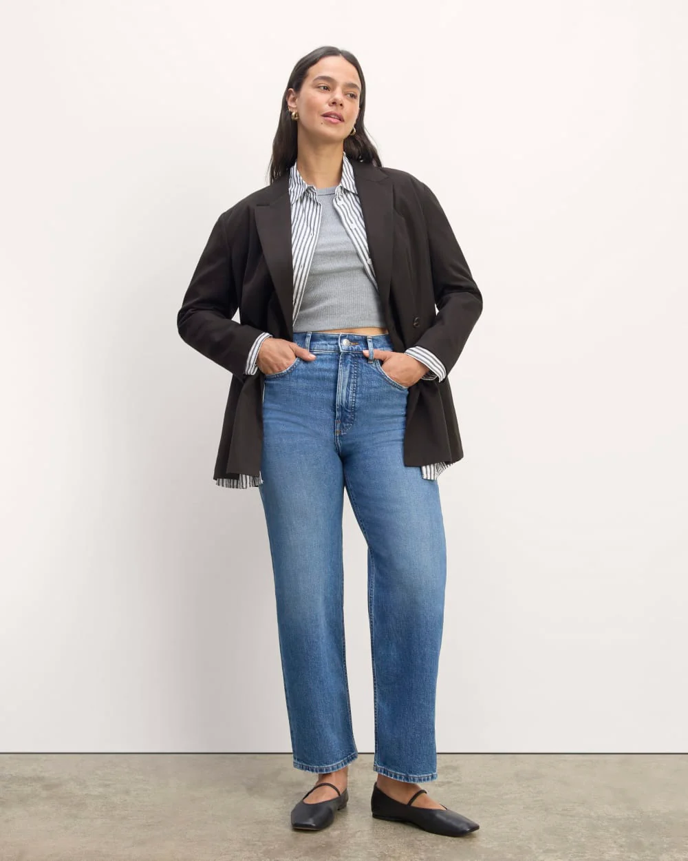 The Double-Breasted Blazer in Buttersmooth | Black - Image 3