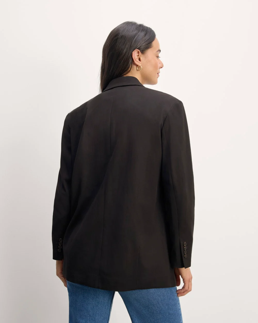 The Double-Breasted Blazer in Buttersmooth | Black - Image 6