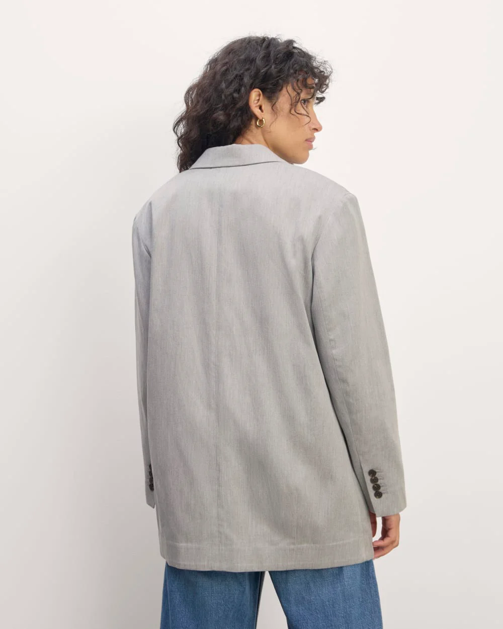 The Double-Breasted Blazer in Buttersmooth | Heather Steel - Image 6