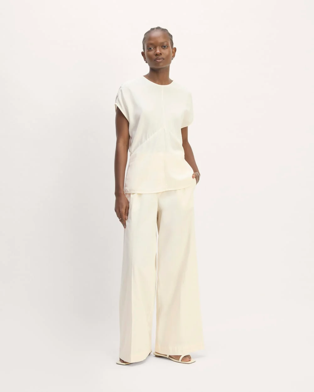 The Drape Top in Butterlite | Bone - Image 3