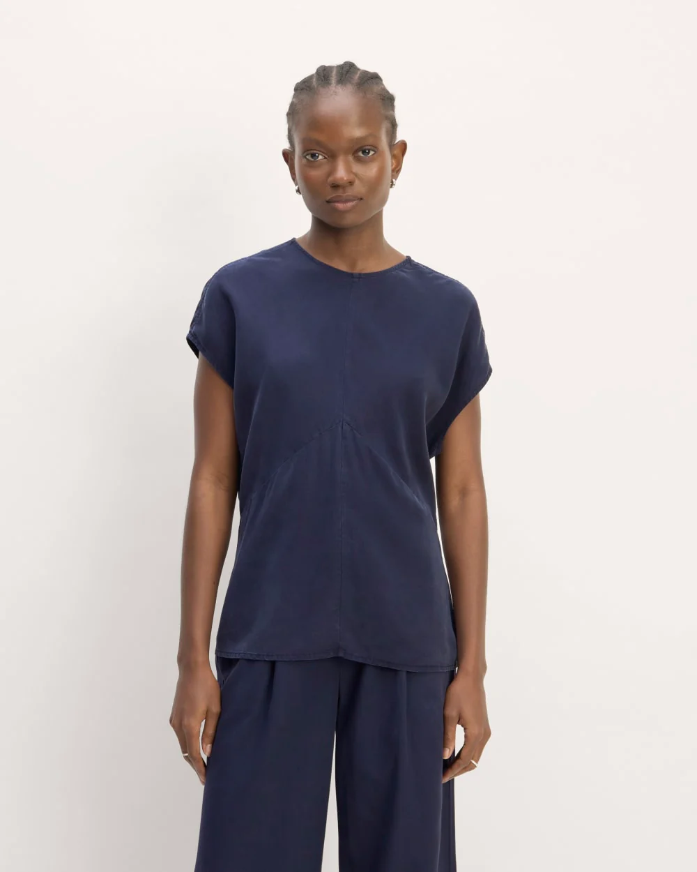 The Drape Top in Butterlite | Navy