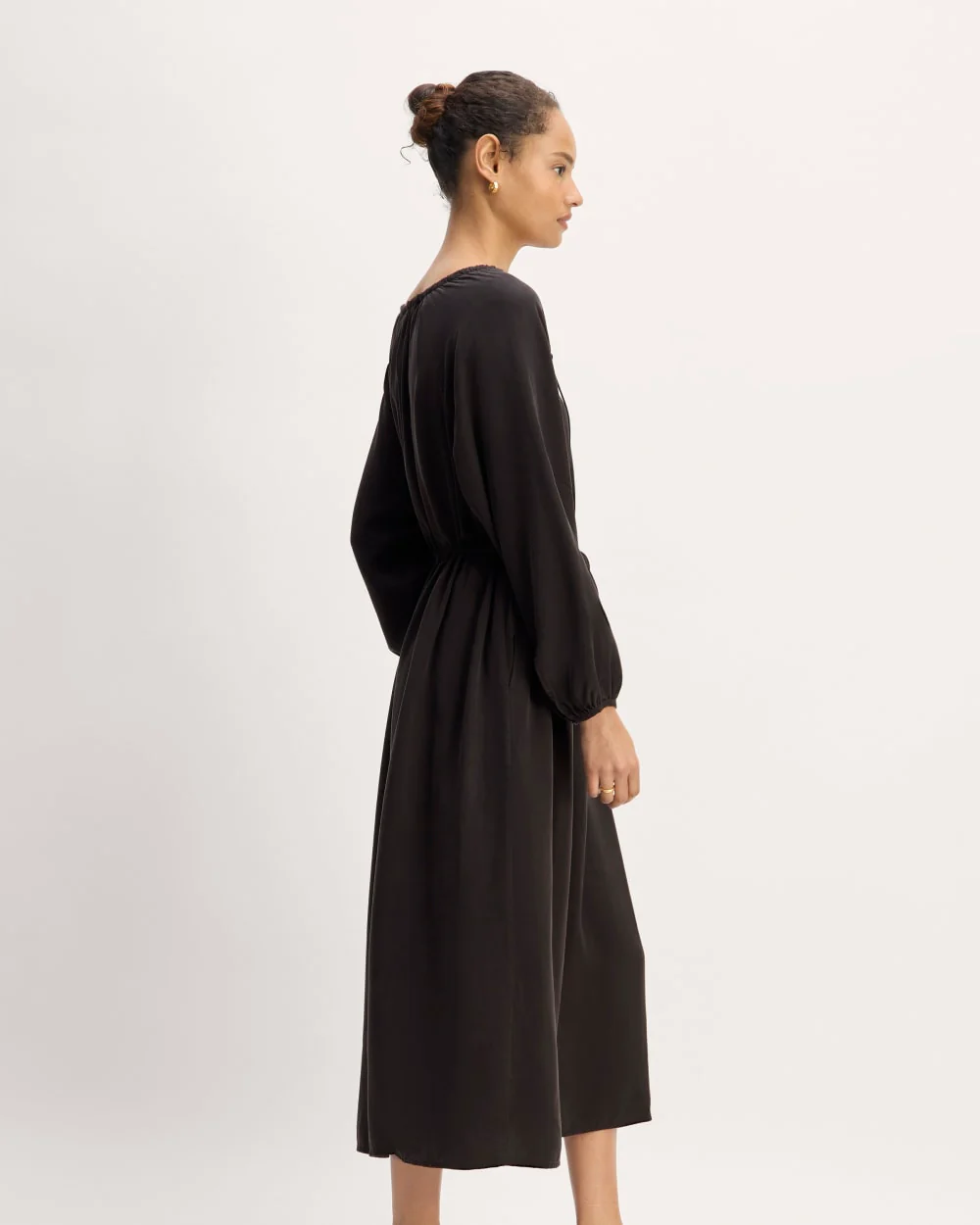 The TENCEL™ Gathered Maxi Dress | Black - Image 3