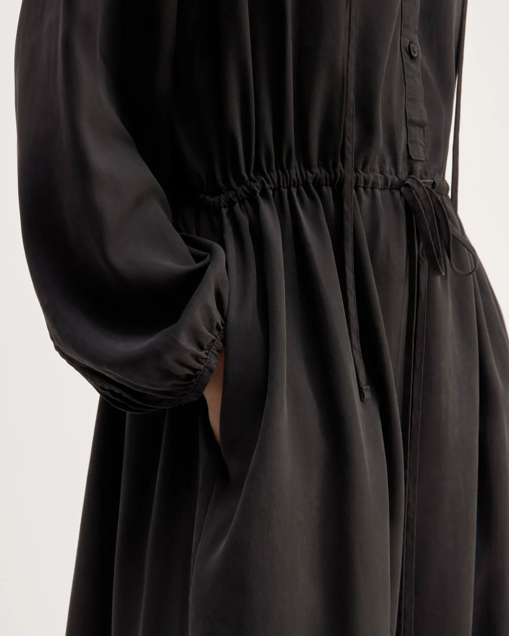 The TENCEL™ Gathered Maxi Dress | Black - Image 5