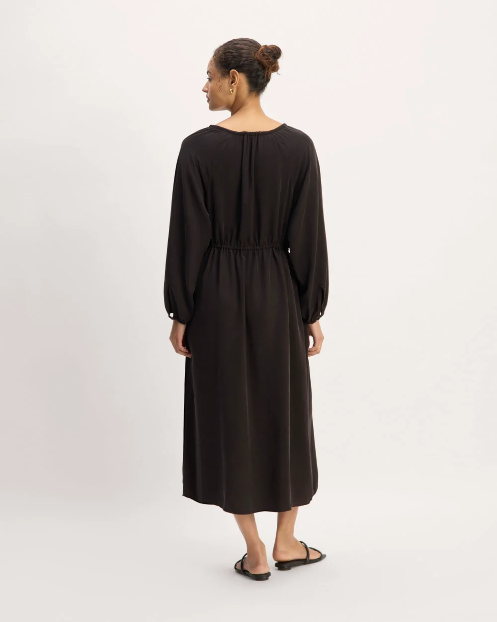The TENCEL™ Gathered Maxi Dress | Black - Image 6