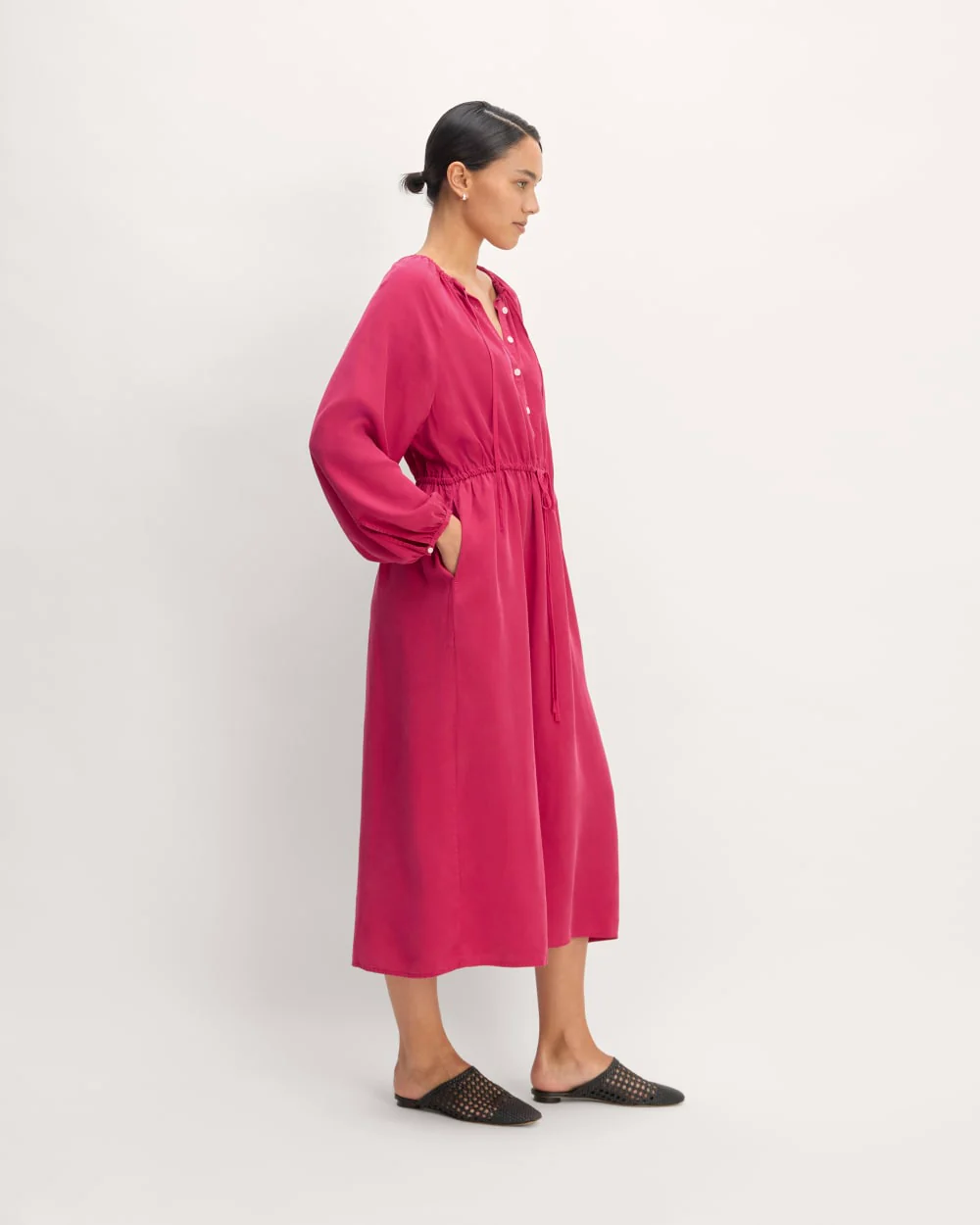 The TENCEL™ Gathered Maxi Dress | Red Currant - Image 3