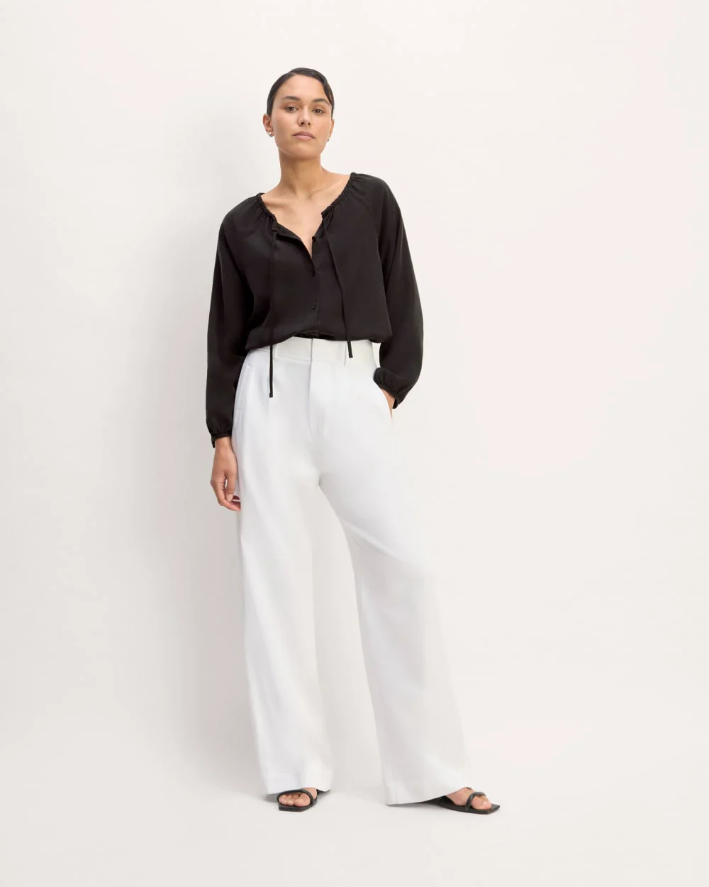 The Gathered Shirt in Butterlite | Black - Image 3