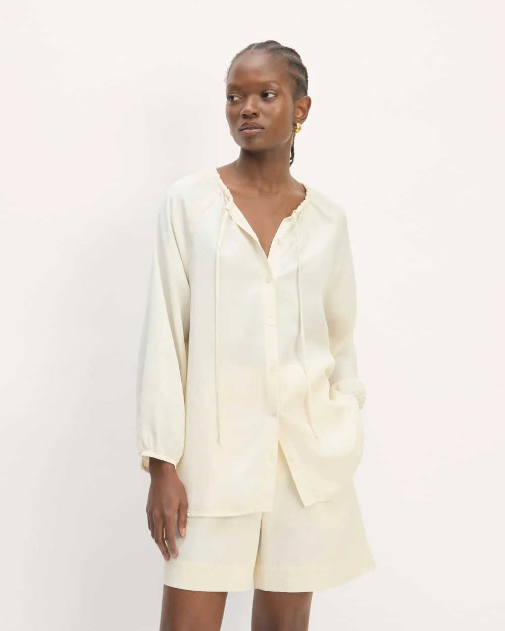 The Gathered Shirt in Butterlite | Bone