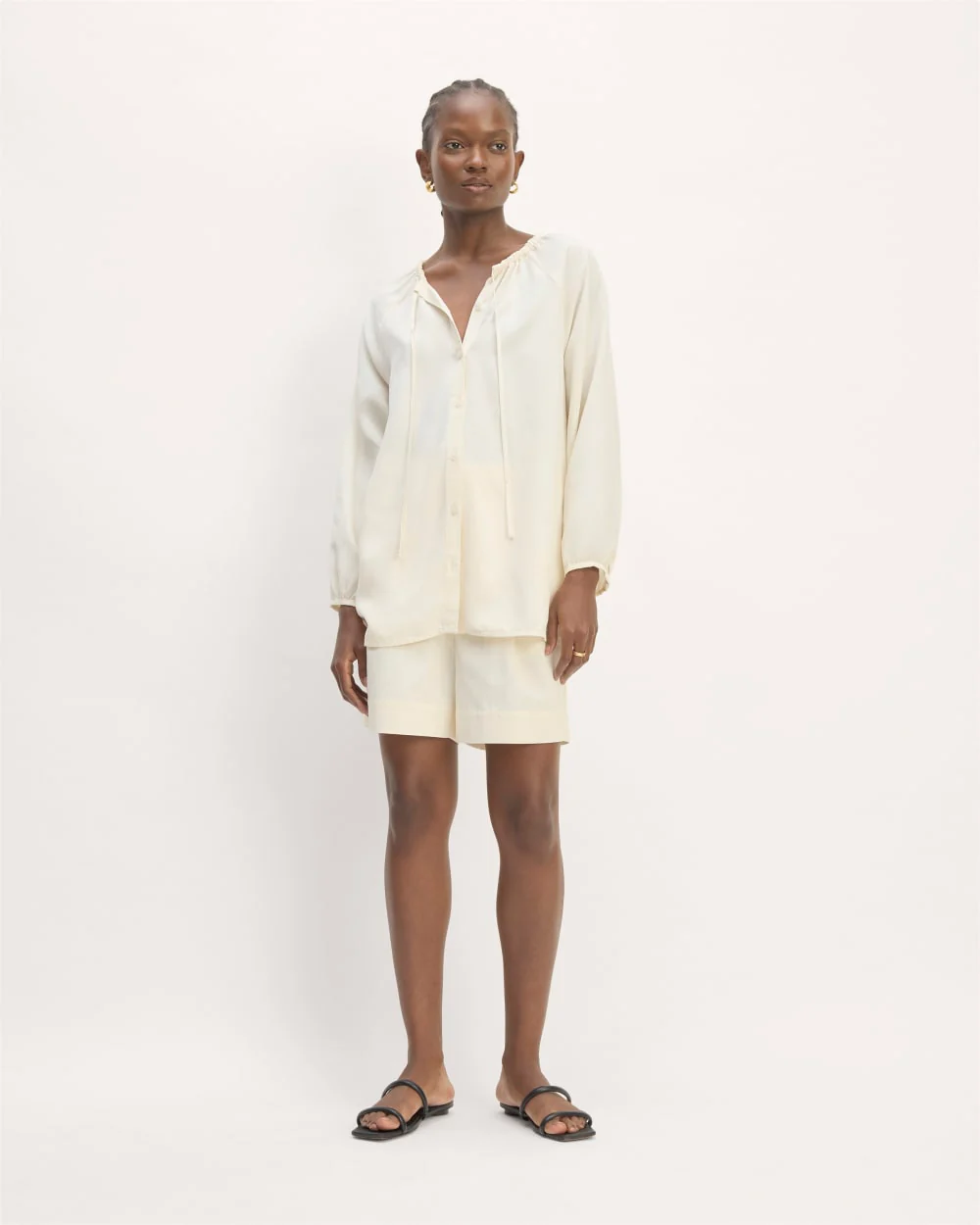 The Gathered Shirt in Butterlite | Bone - Image 3