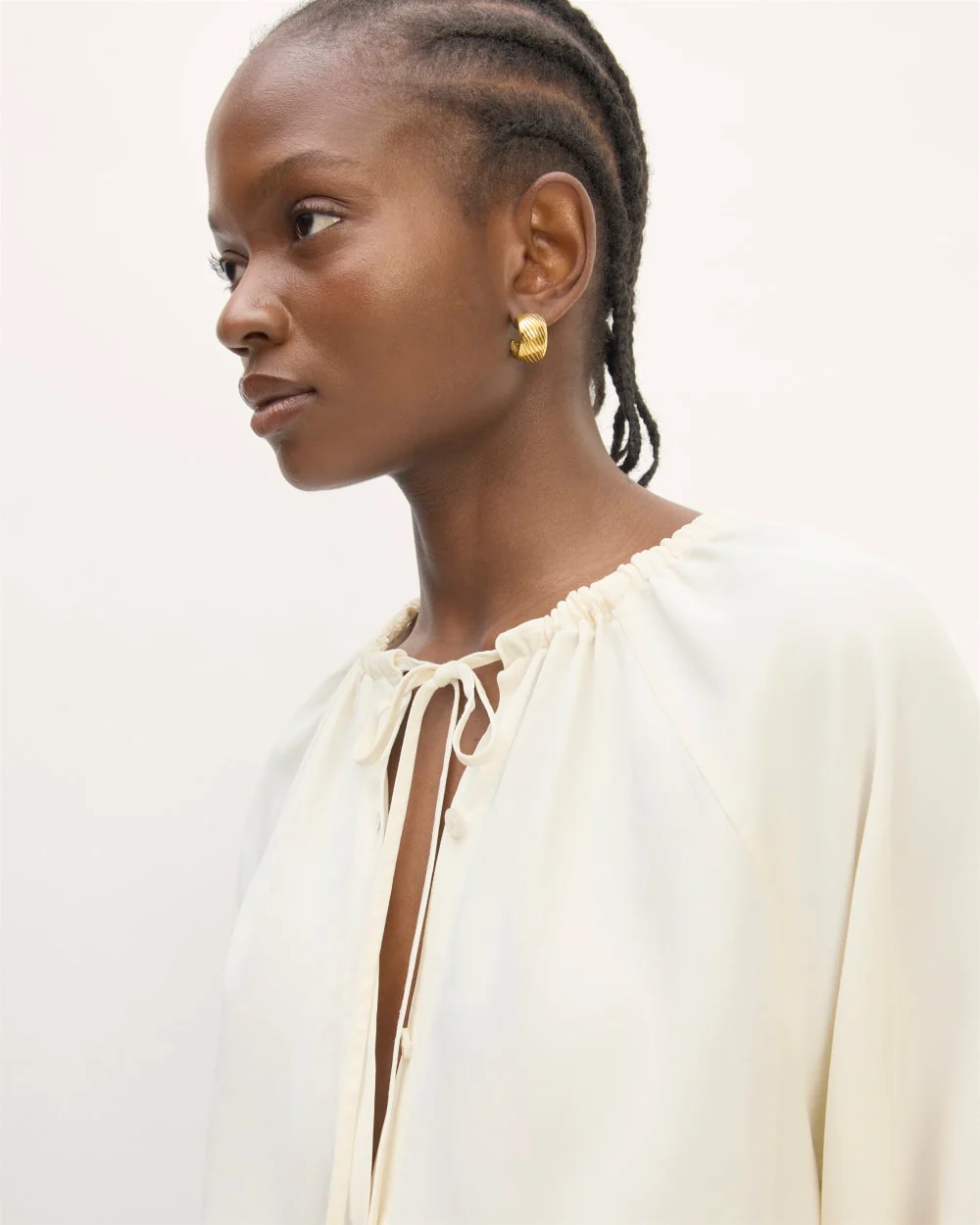 The Gathered Shirt in Butterlite | Bone - Image 4