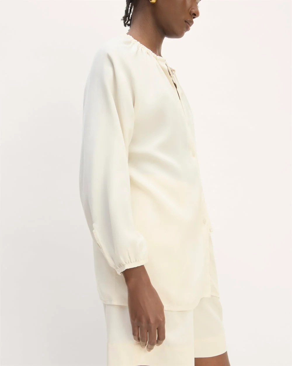 The Gathered Shirt in Butterlite | Bone - Image 5
