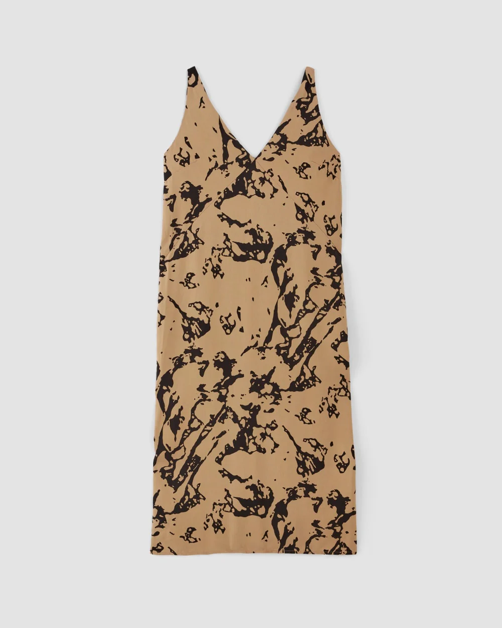 The TENCEL™ Midi Slip Dress | Black / Cornstalk Abstract - Image 2