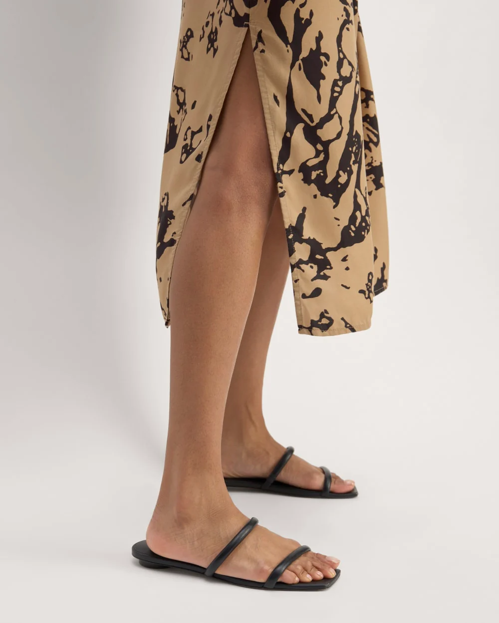The TENCEL™ Midi Slip Dress | Black / Cornstalk Abstract - Image 5