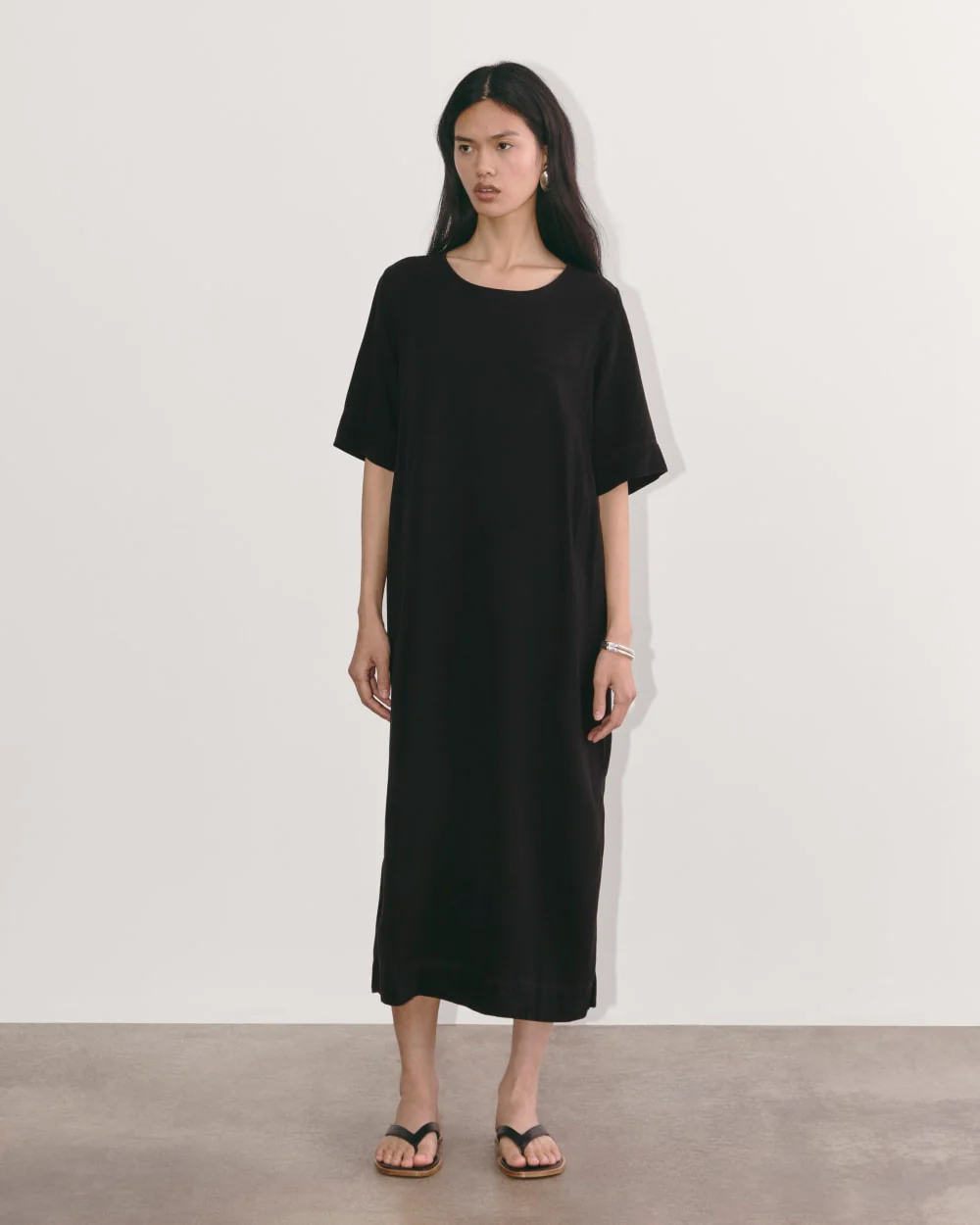 The Relaxed T-Shirt Dress in Buttersoft | Black - Image 5