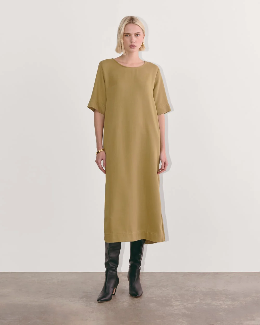 The Relaxed T-Shirt Dress in Buttersoft | Fennel Seed - Image 6