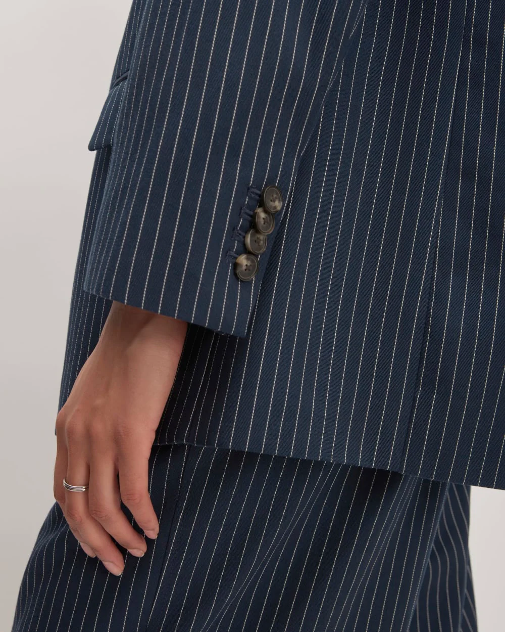 The Oversized Blazer in Buttersmooth | Navy / Bone - Image 5