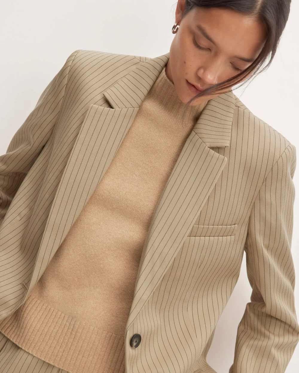 The Oversized Blazer in Buttersmooth | Cornstalk / Black - Image 4