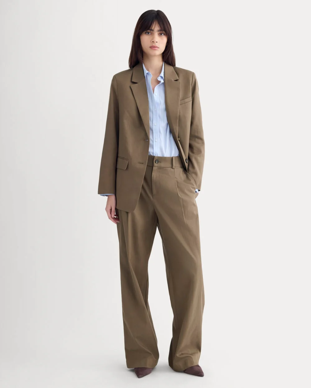 The Oversized Blazer in Buttersmooth | Deep Taupe - Image 3