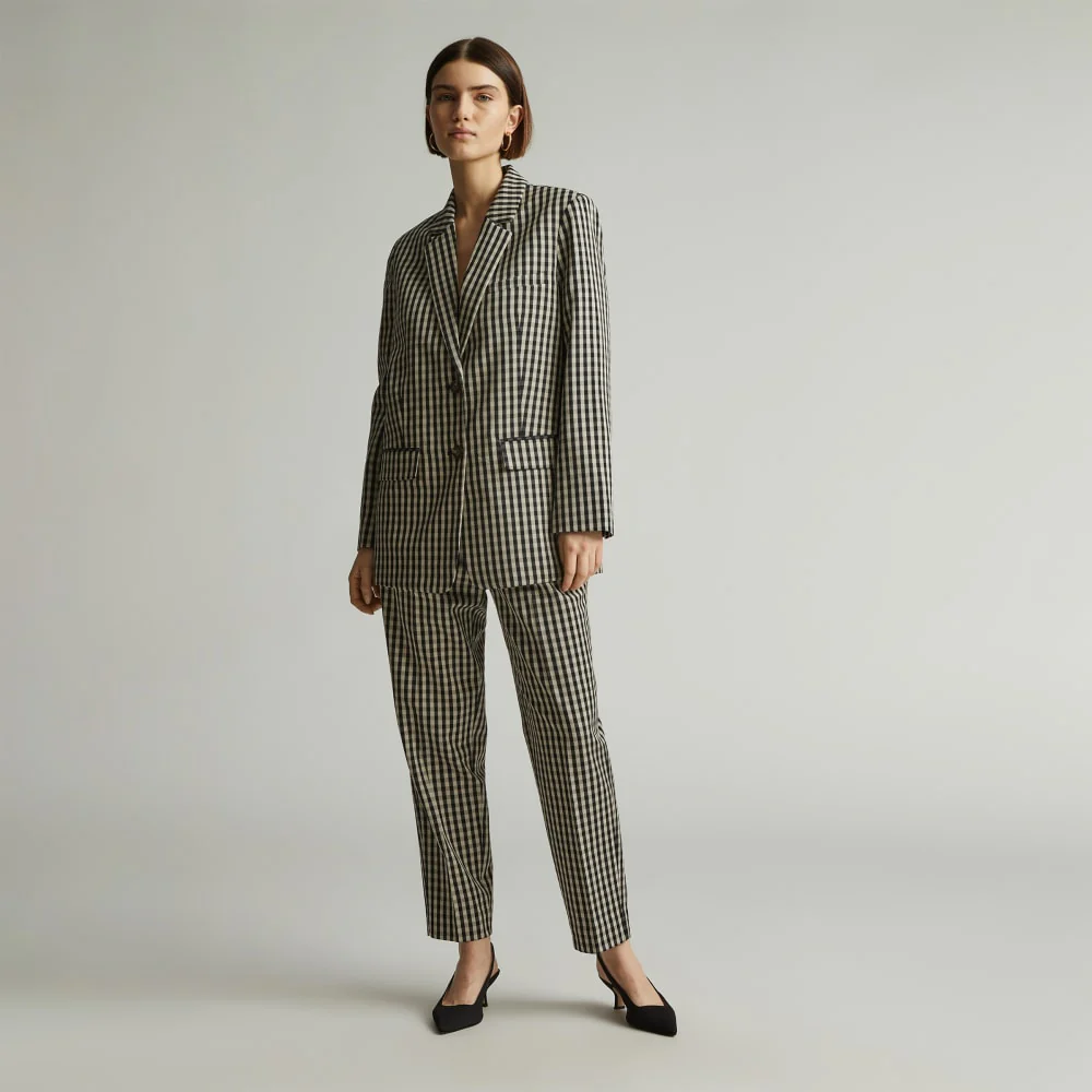 The Oversized Blazer in Buttersmooth | Khaki / Black - Image 6