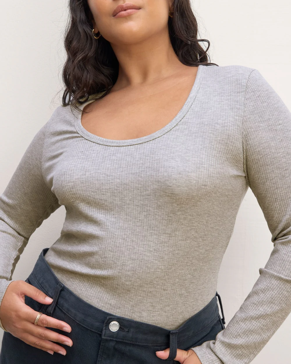 The Shimmy Long-Sleeve Tee | Heathered Grey - Image 3