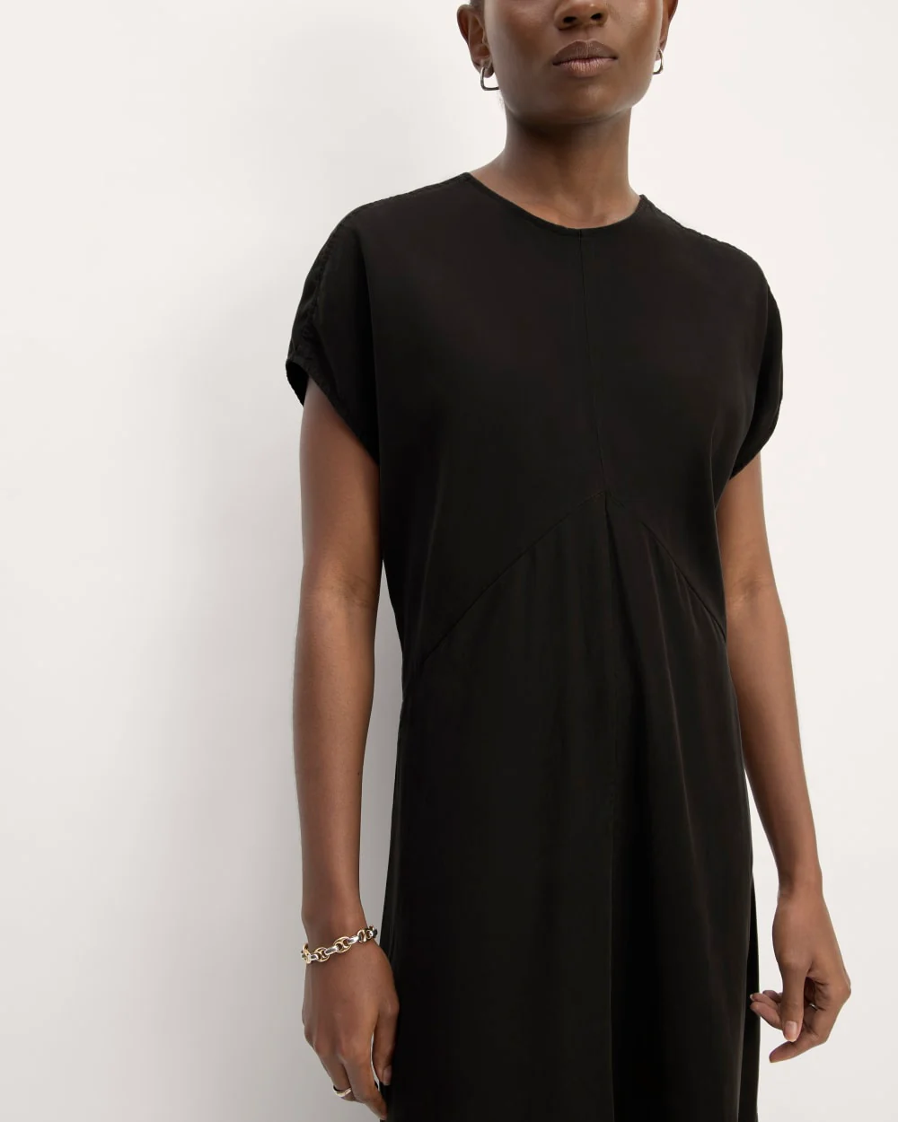 The TENCEL™ Short-Sleeve Midi Dress | Black - Image 4