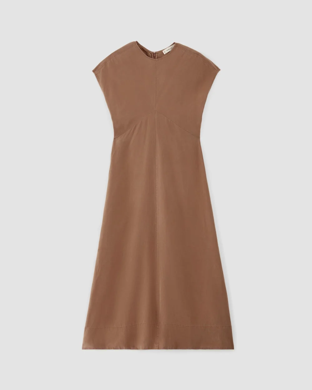 The TENCEL™ Short-Sleeve Midi Dress | Carob Brown - Image 2