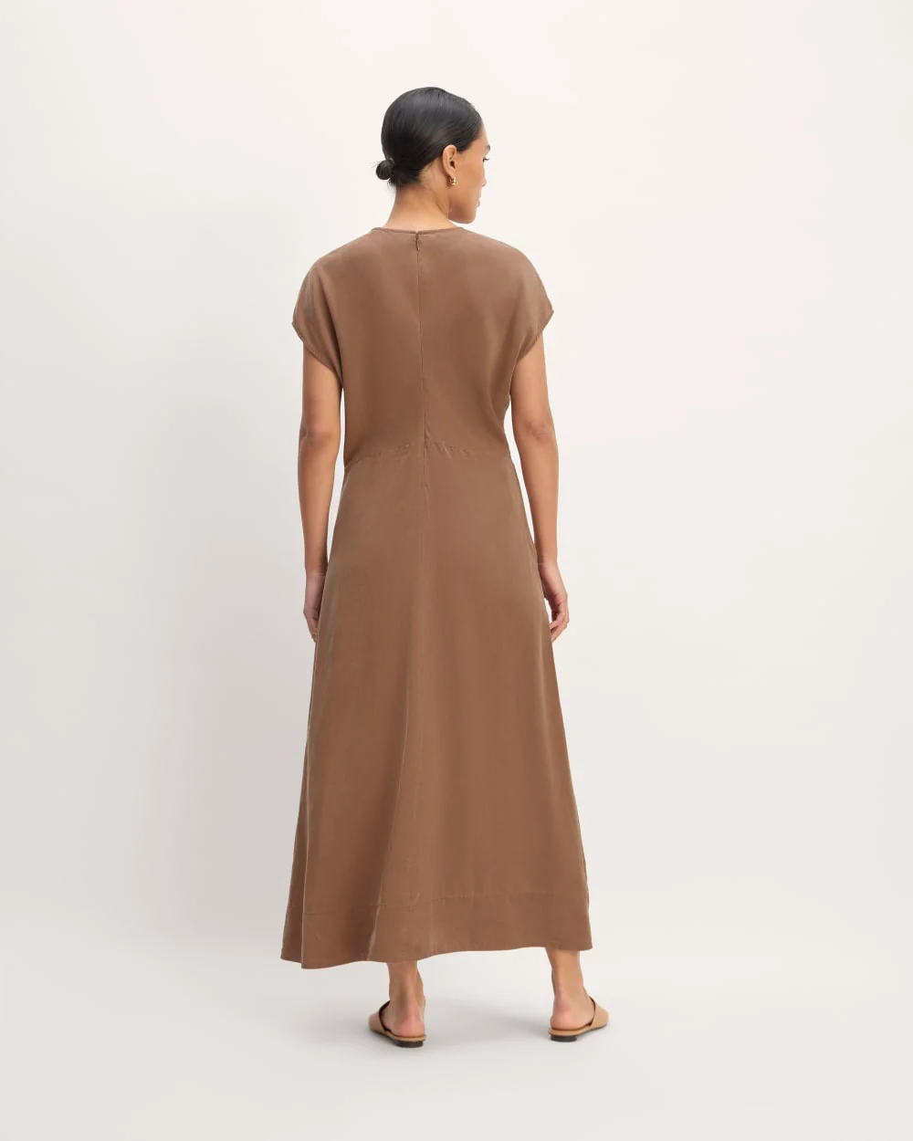 The TENCEL™ Short-Sleeve Midi Dress | Carob Brown - Image 6