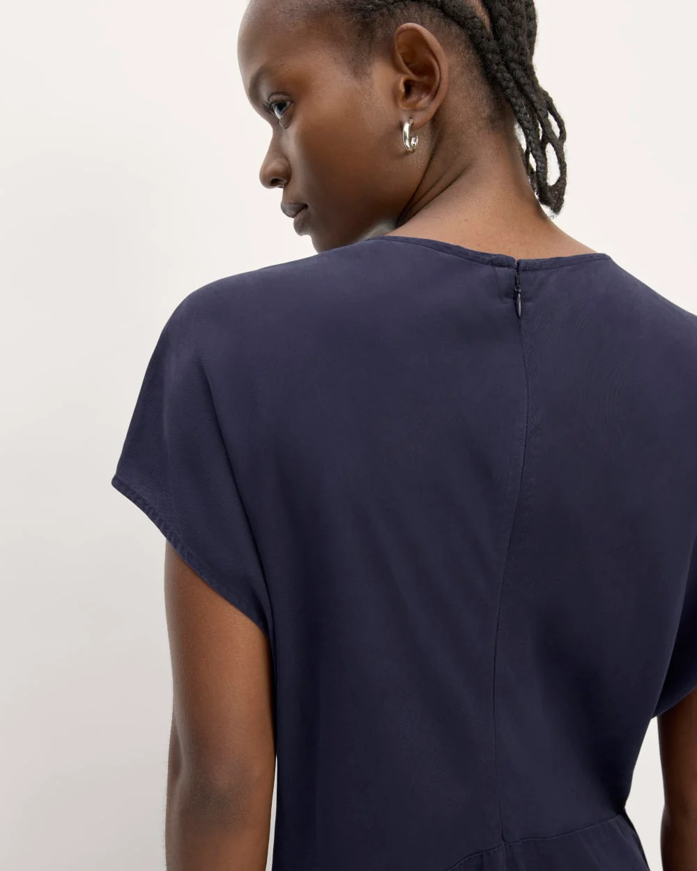 The TENCEL™ Short-Sleeve Midi Dress | Navy - Image 5