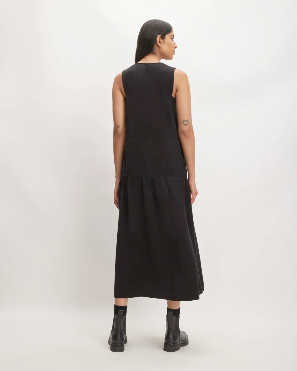 The TENCEL™ V-Neck Dress | Black - Image 4