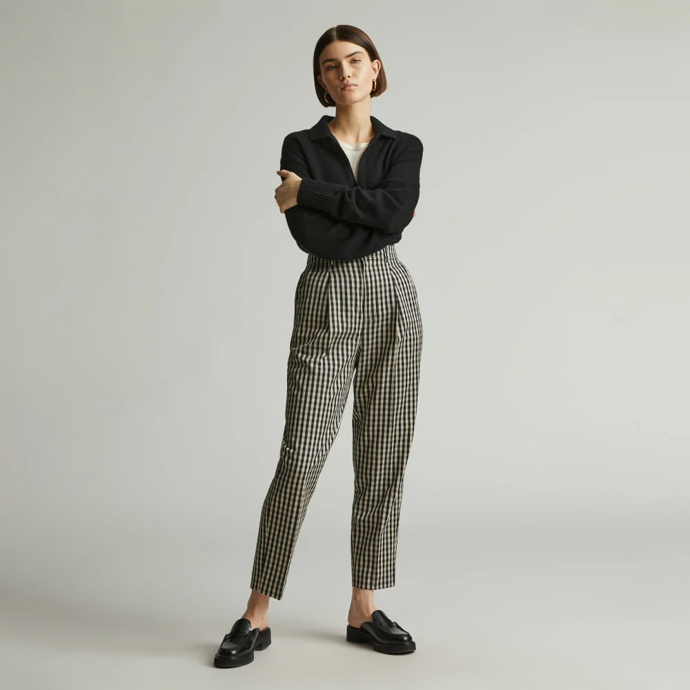 The Draper Tapered Pant in Buttersmooth | Khaki / Black