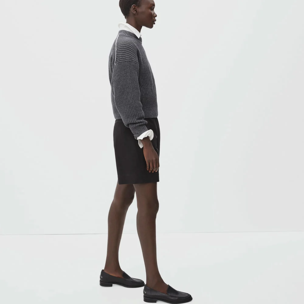 The Texture Cotton Crew | Heathered Charcoal Contrast Trim - Image 5