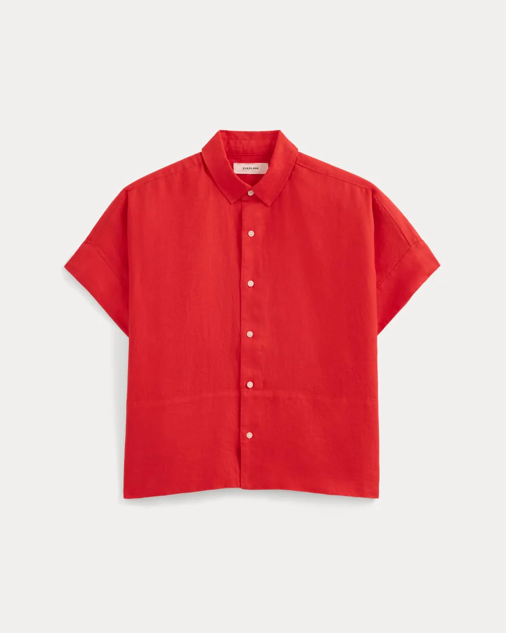 The Boxy Shirt in Linen | Fiery Red - Image 2