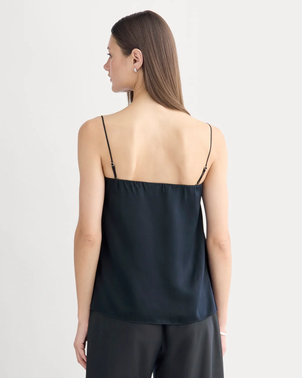 Thin Strap Cami in Silk Charmeuse | Navy - Image 5
