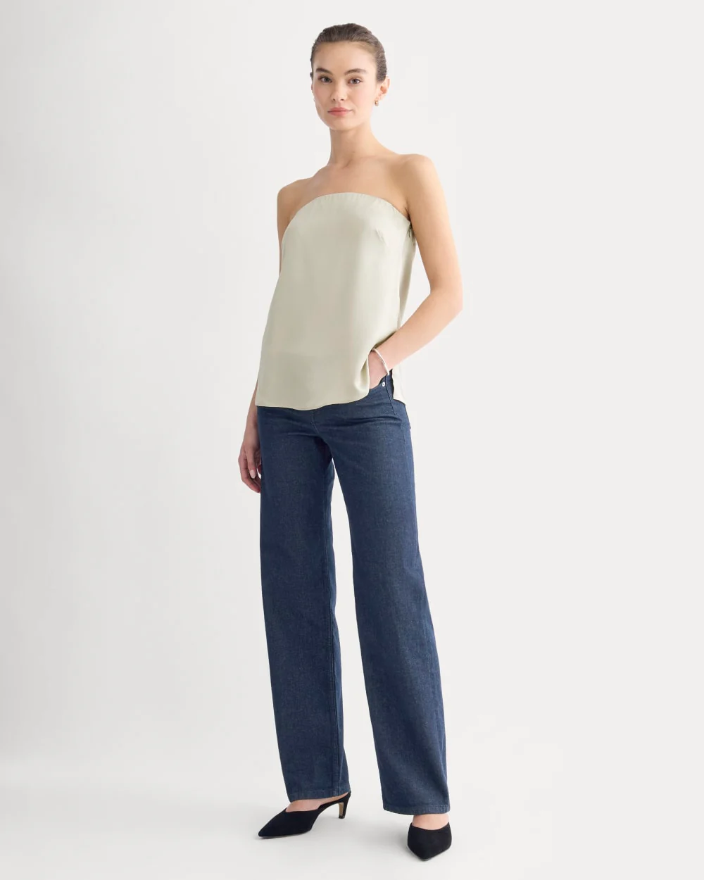 Thin Strap Cami in Silk Charmeuse | Peyote - Image 3